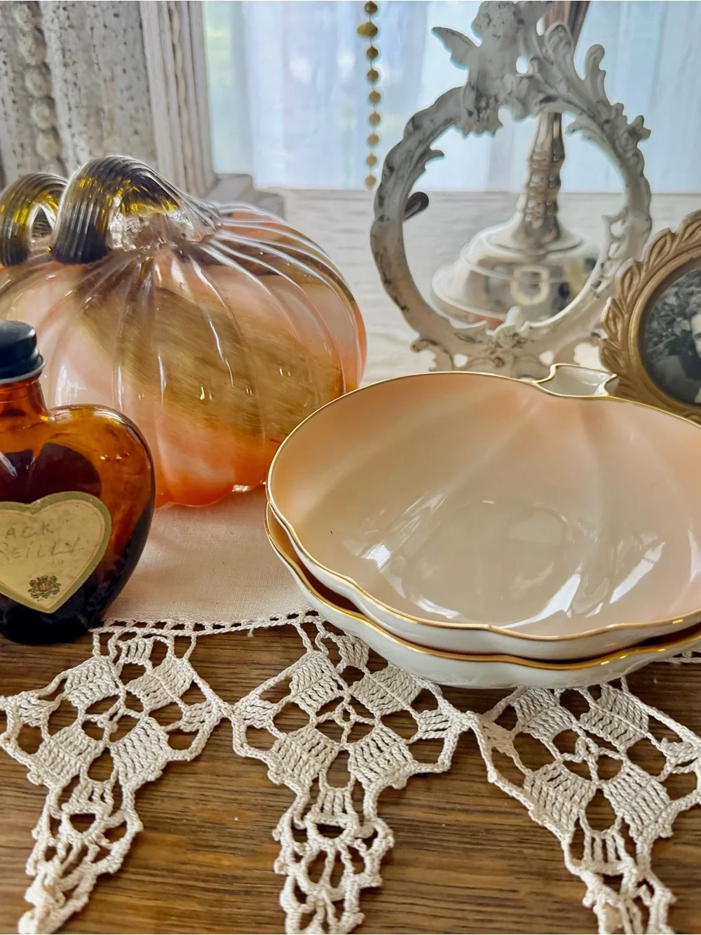 Vintage Lenox Gold-Rim Fall Pumpkin Bowls